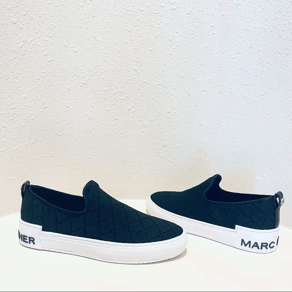 Marc Fisher Quilted Fabric Slip On Black Sneakers Size 7 NEW